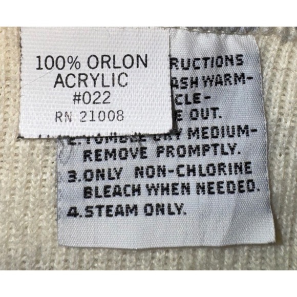 VTG IZOD Lacoste Cardigan Sweater Cream V Neck Button‎ Up Acrylic Mens Sz M - Picture 8 of 10